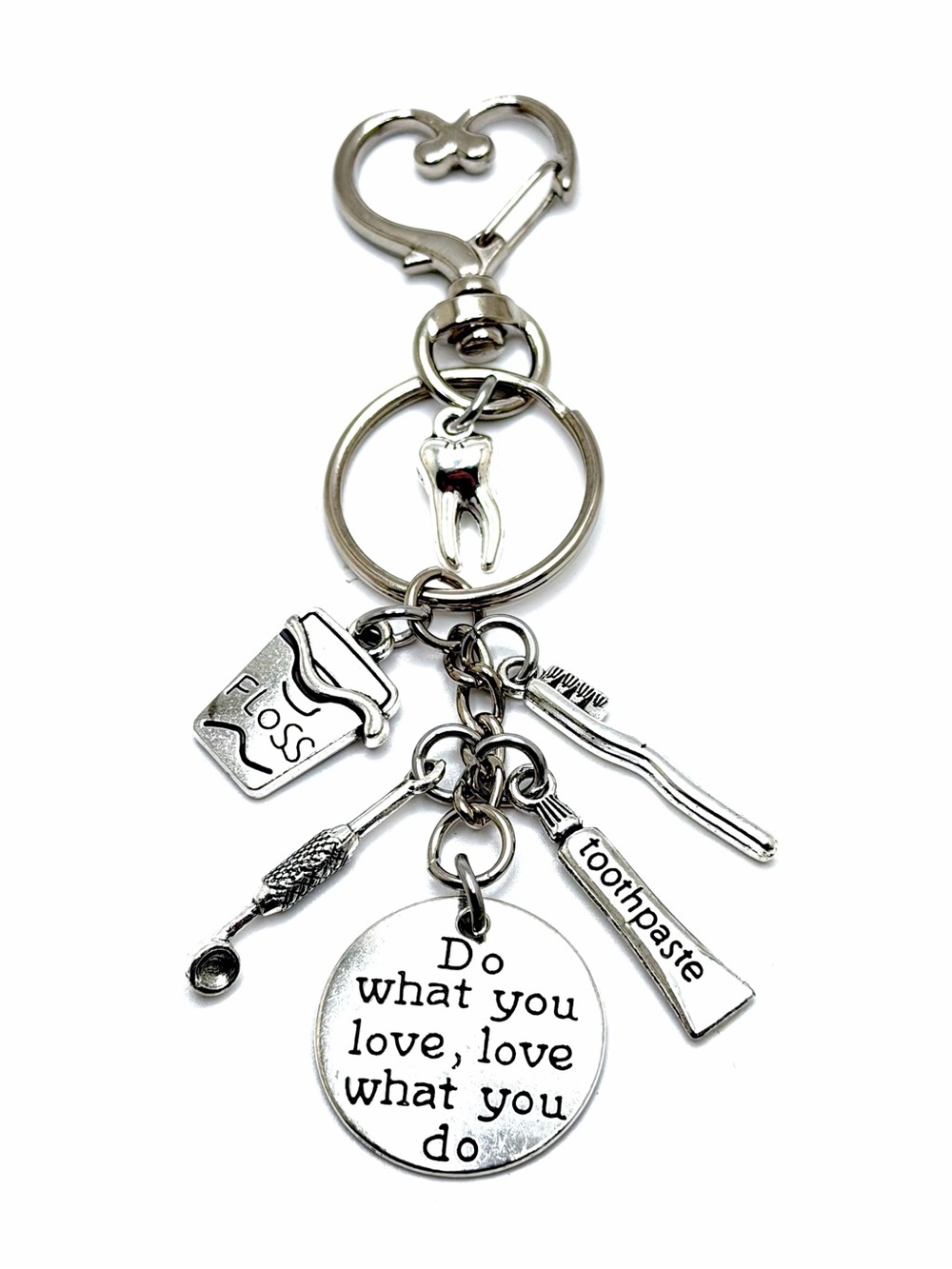 Dental Keychain Bag Charm Dentist Hygenist